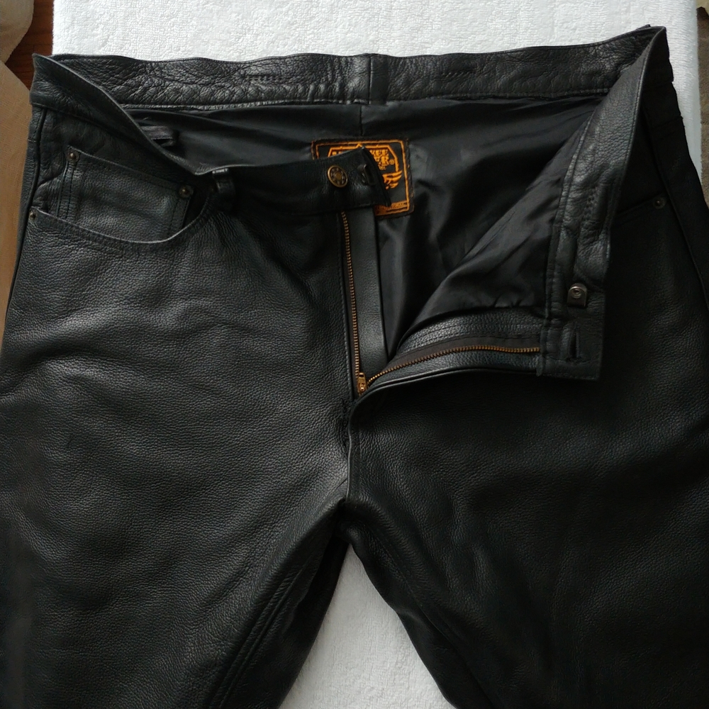 Men's Black Leather Pants